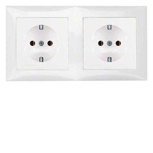 Berker 47208989 Steckdosen-Kombination SCHUKO 2fach mit Rahmen S.1 polarweiß, glänzend Mesch Shop Berker 47208989 Steckdosen-Kombination SCHUKO 2fach mit Rahmen S.1 polarweiß, glänzend Mesch Shop